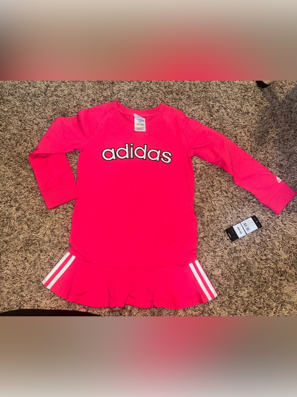 adidas Varsity Dress shirt Pink Girls 6X NWT